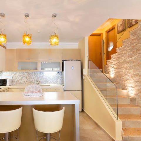 Grab a bite to eat or catch up on some work at the breakfast bar