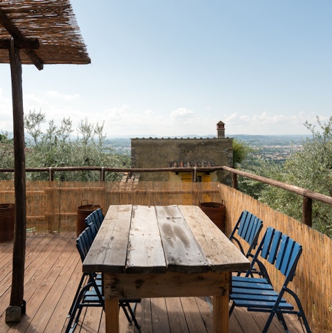 Enjoy sweeping views from the raised private terrace