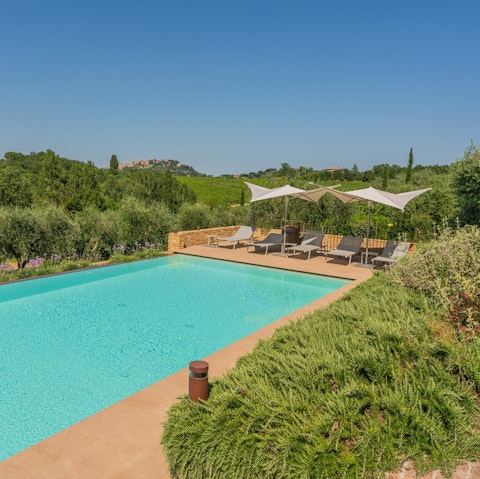 Soak up the country views from the swimming pool