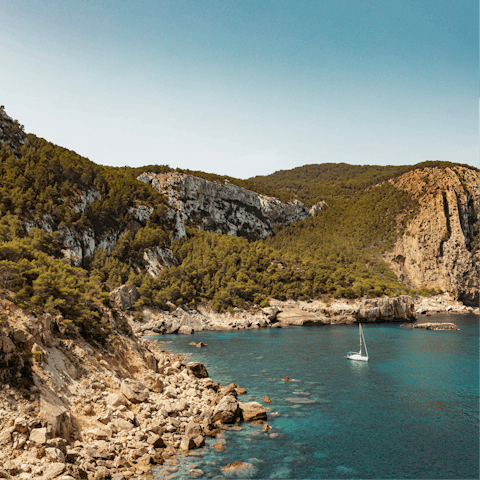 Pack a beach bag and explore the beautiful coast of Ibiza