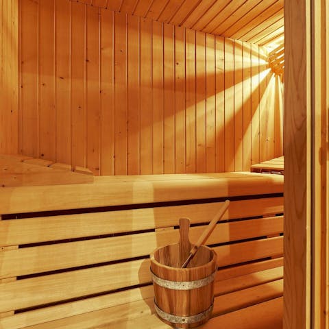 Experience a wonderful sense of wellbeing after a session in the sauna