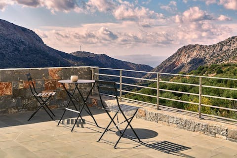 Enjoy an alfresco coffee each morning while admiring the views