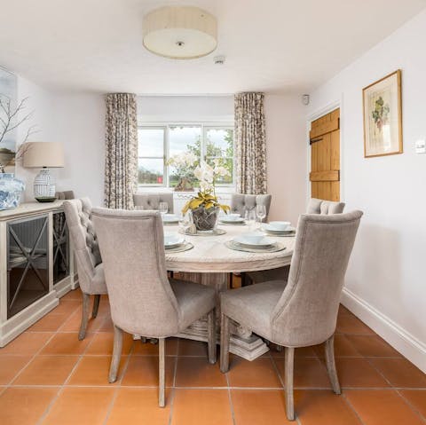 Enjoy a home-cooked meal in the dining room