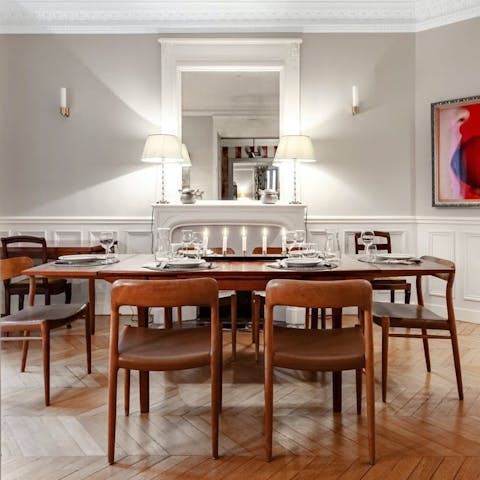 Enjoy a boeuf bourguignon in the dining room