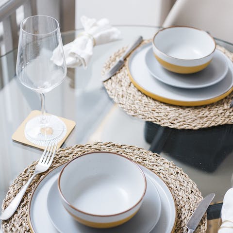 Enjoy a full English breakfast at your dining table