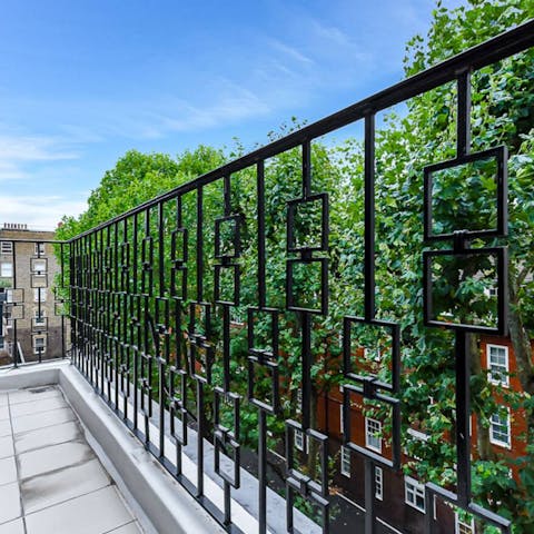 Open the doors on warm days and chill out on the private balcony