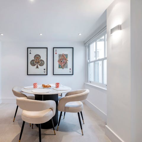 Use the dining table as a work-from-home space