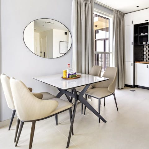 Sample some local Emirati delights at the dining area