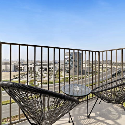 Soak up the Emirati sunshine from the private balcony