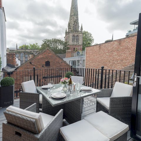 End the day with relaxing evening drinks on the terrace