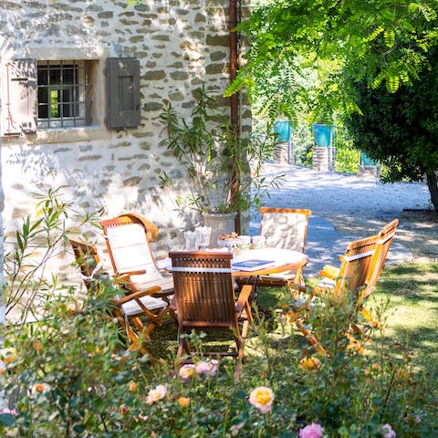 Sip your morning cup of tea in the peaceful garden