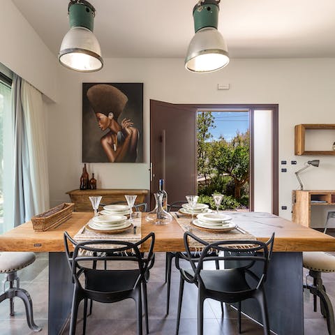 Sit down to a celebratory Italian meal at the stylish dining table