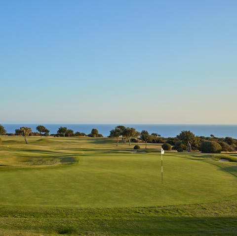 Tee off with your loved ones on the communal golf course, located on-site