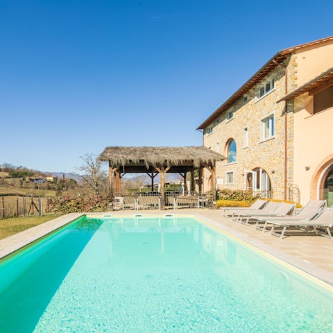 Spend sunny days around the private pool