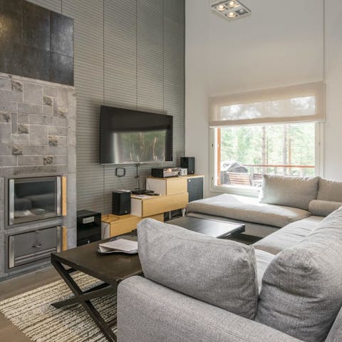 Curl up beside the fireplace with a hot coffee and a good book