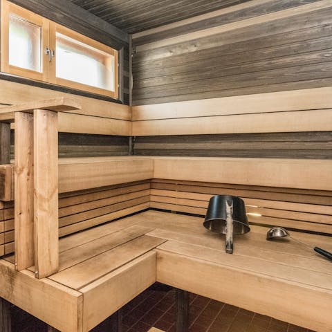 Sweat out all your stresses in the private sauna