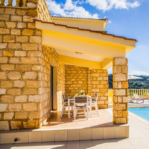 Drink and dine in one of the well-furnished outdoor spaces