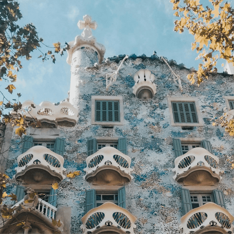 Visit Gaudí's famous Casa Batlló, a short walk away