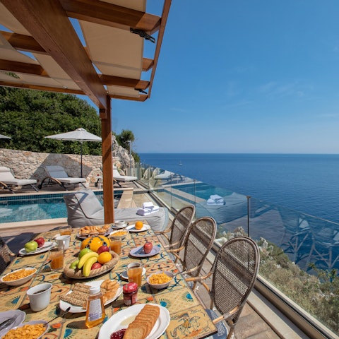 Feast on sea views while enjoying an alfresco meal