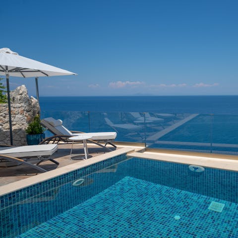 Gaze out onto beautiful Ionian Sea views from the infinity pool