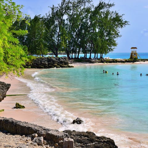 Stay on the Platinum Coast of Barbados, right on the Caribbean Sea
