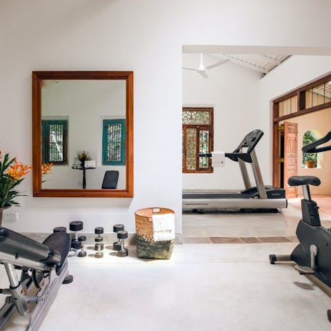 Have a good workout in the private gym