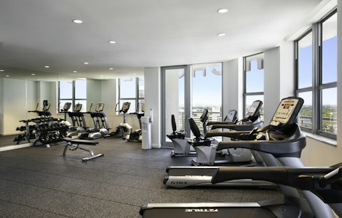 Keep up with your workout routine in the on-site gym