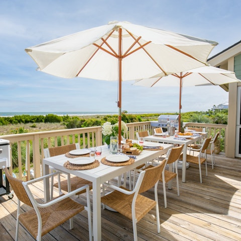 Enjoy alfresco meals with an ocean breeze