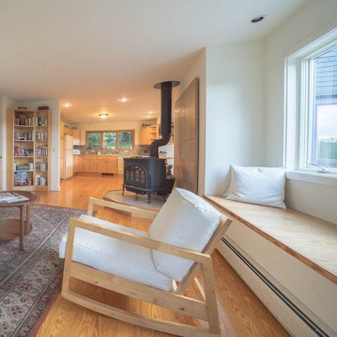 Warm up in front of the wood burner after spending a day in the great outdoors