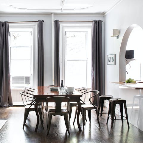 Sit down for breakfast in a sunny dining spot by the window