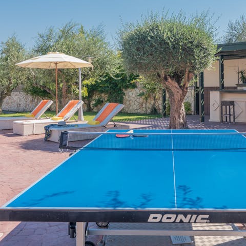 Work up a sweat before cooling off in the pool