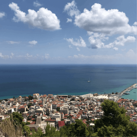 Drive fifteen minutes to Zakynthos town to wander the streets looking for the best meze restaurant