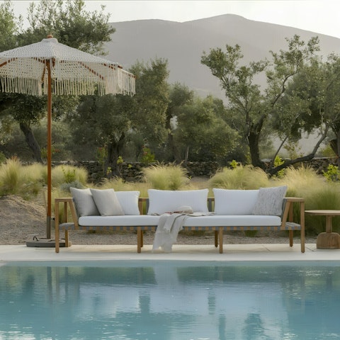 Take a dip in the shared pool, surrounded by olive trees