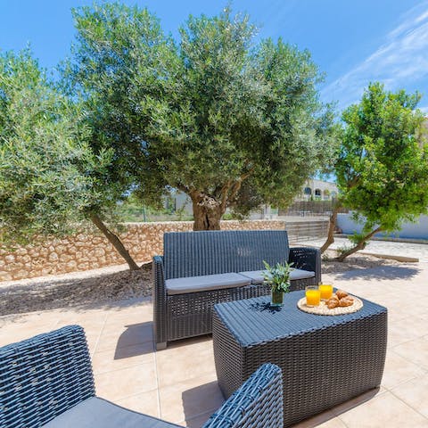 Sip your morning coffee outside in the garden