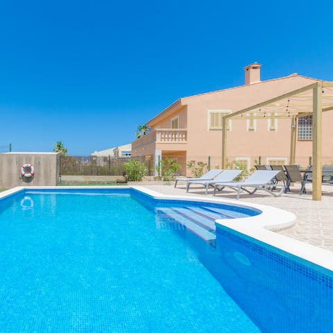 Make a splash in the glittering swimming pool