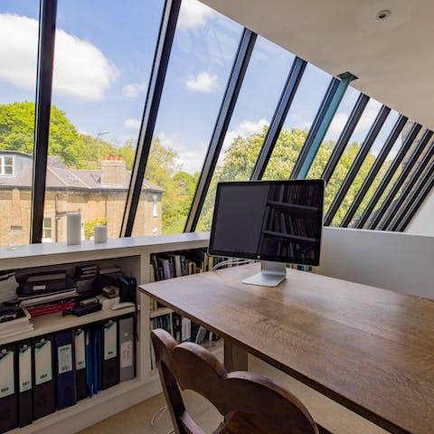 Work remotely from the dreamy home office set up