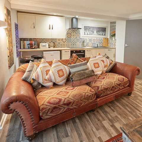 Fall onto your cosy and funky sofa at the end of long days exploring Saltburn