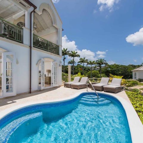 Slip into the private swimming pool and keep cool in the Barbados heat