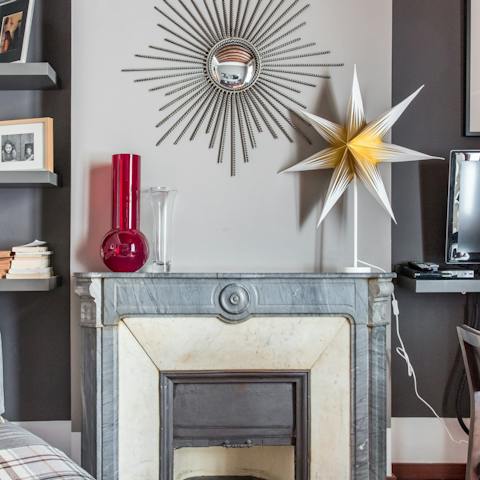 Admire the home's decorative flare