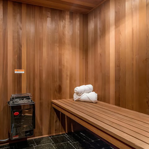End the day with a restorative session in the sauna