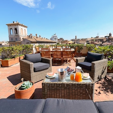 Soak up the views over breakfast on the private terrace
