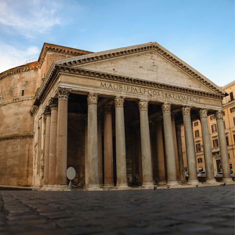 Visit the iconic Pantheon, a short stroll away
