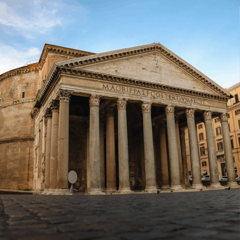 Visit the iconic Pantheon, a short stroll away
