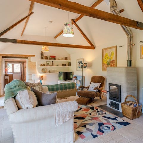 Light the fire and savour cosy evenings on the sofa