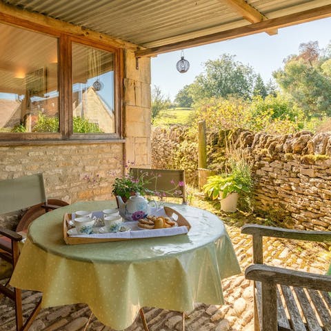 Enjoy a quiet morning coffee or evening drinks in the garden