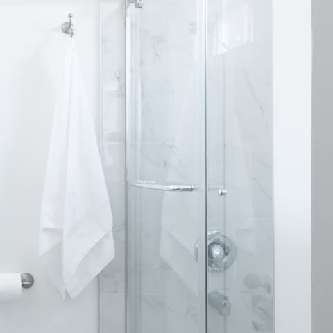 Pamper yourself in the marble bathrooms