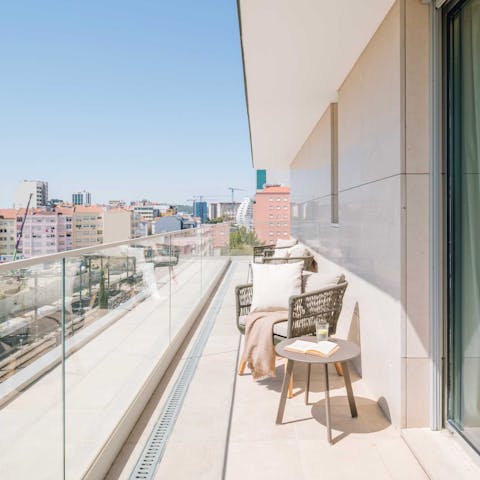 Find the perfect spot for sun set drinks on the balcony