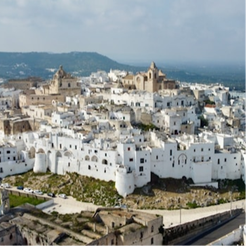 Take a short drive to the hilltop town of Ostuni