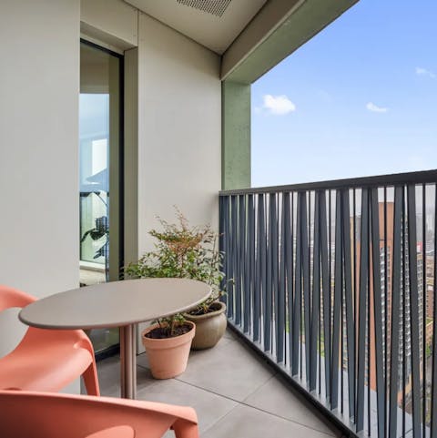Take your favourite evening drinks onto the little balcony