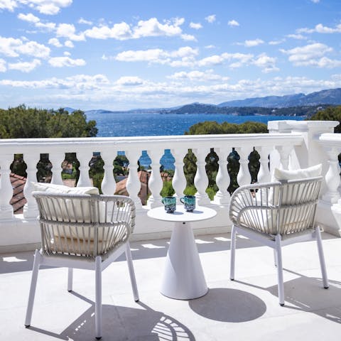 Enjoy incredible views while sipping drinks on the terrace